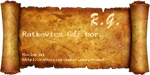 Ratkovics Gábor névjegykártya